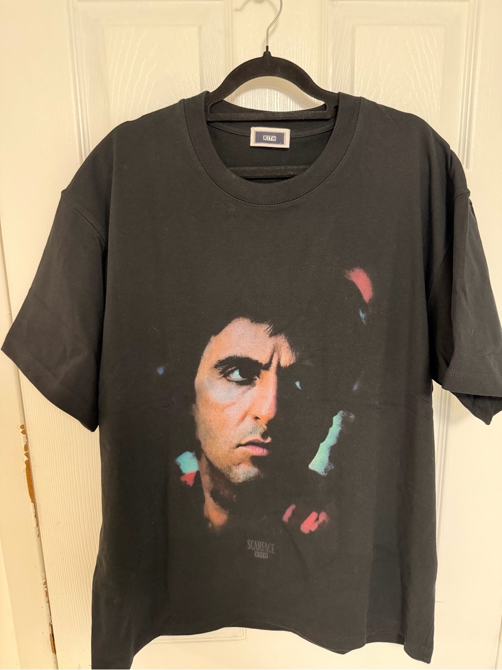 Kith Black for Scarface Tony Portrait Vintage Tee Black